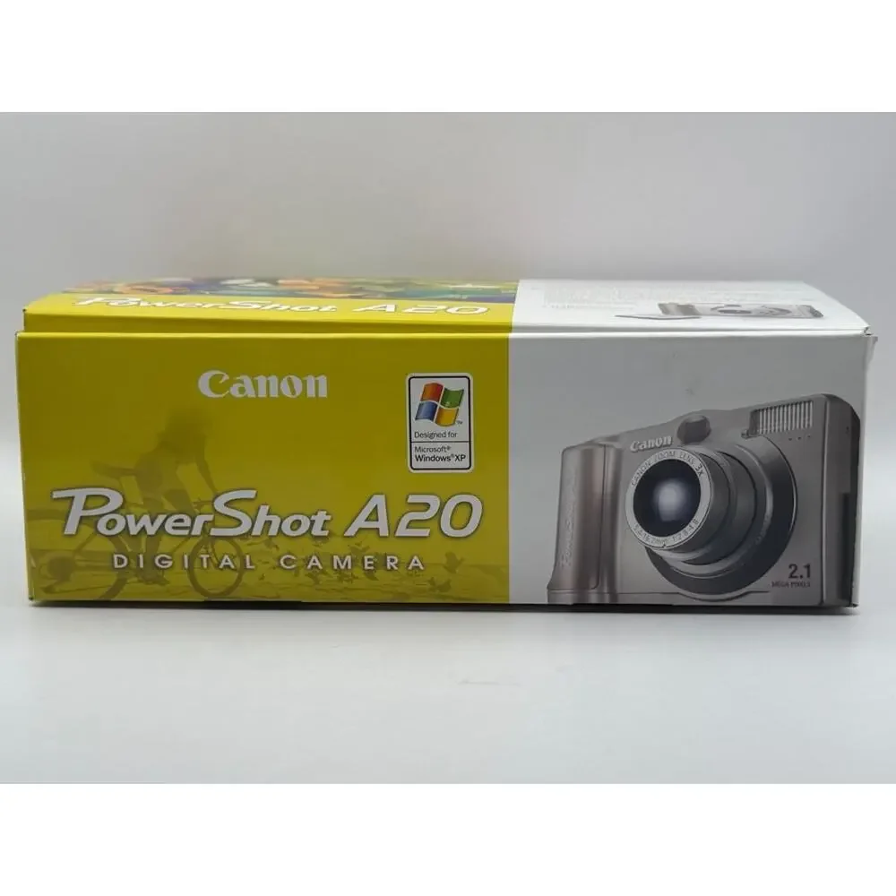 Canon PowerShot A20 Digital Camera 2.1 MP 3x Optical Zoom Wrist Strap Box Docs
